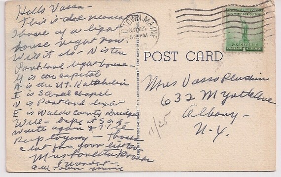 Vintage Maine Souvenir Postcard Large Letter Greetings Style