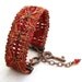 Red Trim Bracelet - Medieval inspired Red with copper and silver accents - Ribbon Bracelet - Made to Order