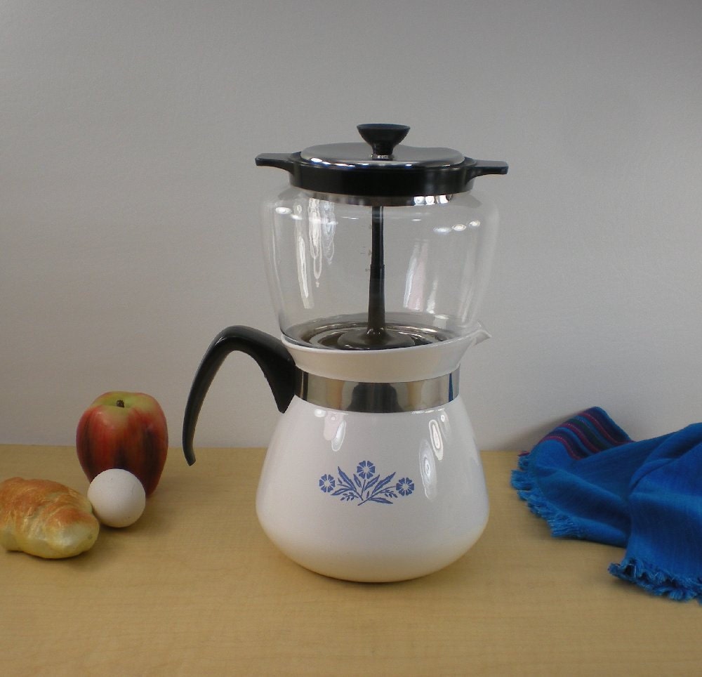 Corning Ware Blue Cornflower 8 Cup Drip O Lator Stovetop