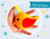 Easter Bird, PDF Felt bird Toy - Felt Felt bird Sewing Pattern Plush Baby Toy Instant Download A729 Il_170x135