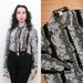 Vintage 80s 90s Revival Baroque Scarf Animal Cheetah Leopard Print Blouse Large Regal Hip Hop