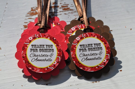 12 Cowgirl Birthday Favor Tags - Cowgirl Birthday Decorations - Western Birthday Party Il_570xn
