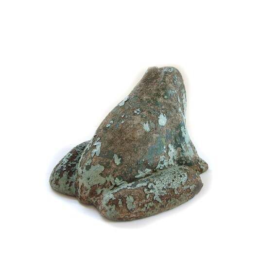 Vintage Cement Concrete Frog Garden Lawn Statue Ornament Water