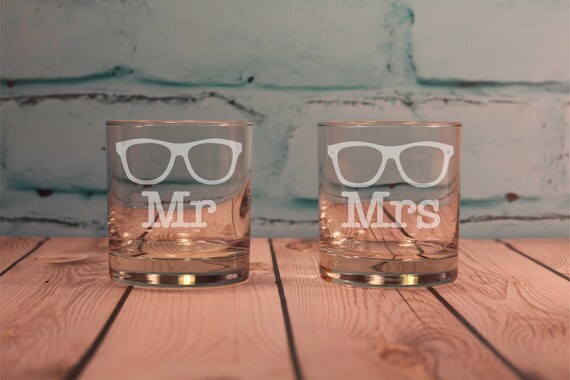 mr and mrs sunglass drinking glasses