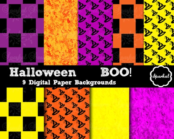 Halloween Digital Paper Scrapbooking Paper Instant Download Party wrapping paper Digital Scrapbooking 8-11 Il_570xn
