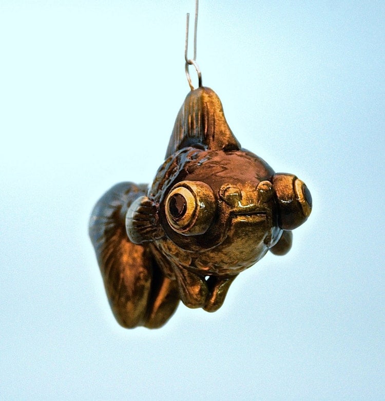 Black Moor Goldfish Christmas Ornament by eattoast on Etsy