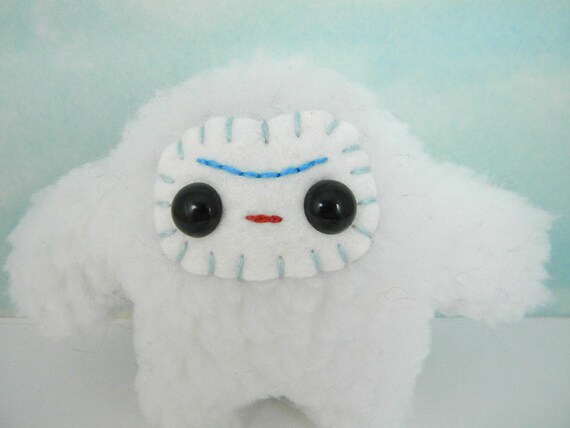 Snow the Plush yeti monster toy albino white stuffed by TheJaeBird