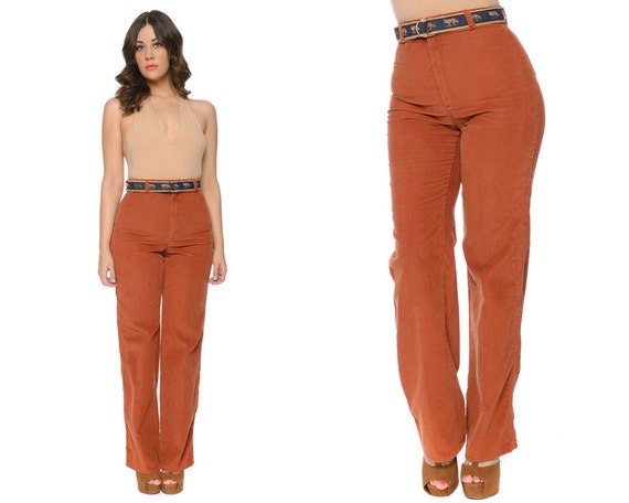 corduroy pants orange