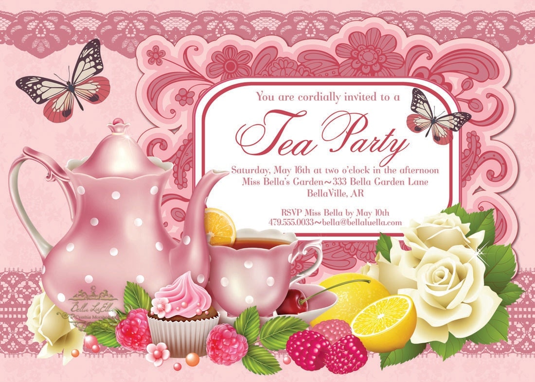 Tea Party Invitation Bridal Tea Party Garden Tea Party 6677