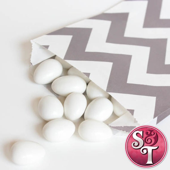 Chevron Zigzag Gray Goodie Favor Treat Bags - Qty 12 Il_570xn