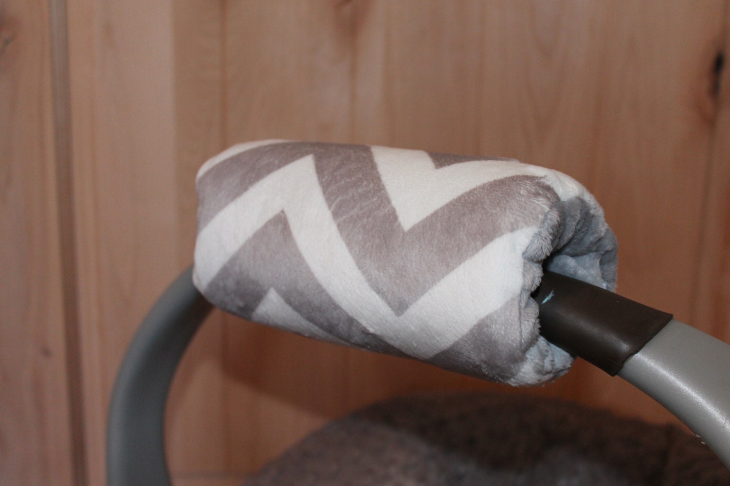 Infant Car Seat Padded Handle Cover Chevron Minky Ships Today