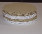 80 Scalloped 3" Tags .. READY to SHIP .. 2 colors .. tan white .. 40 tags / color ... DESTASH Il_170x135