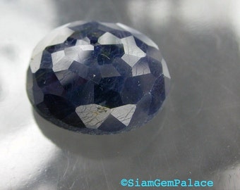 SAPPHIRE. Navy Blue. Natural. Oval Micro Facet Cabochon. 20cts. 14.6x16.6 MM (S299)