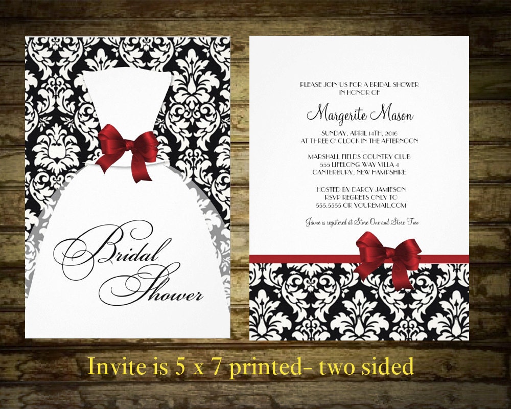 Damask Bridal Shower Invitations 1