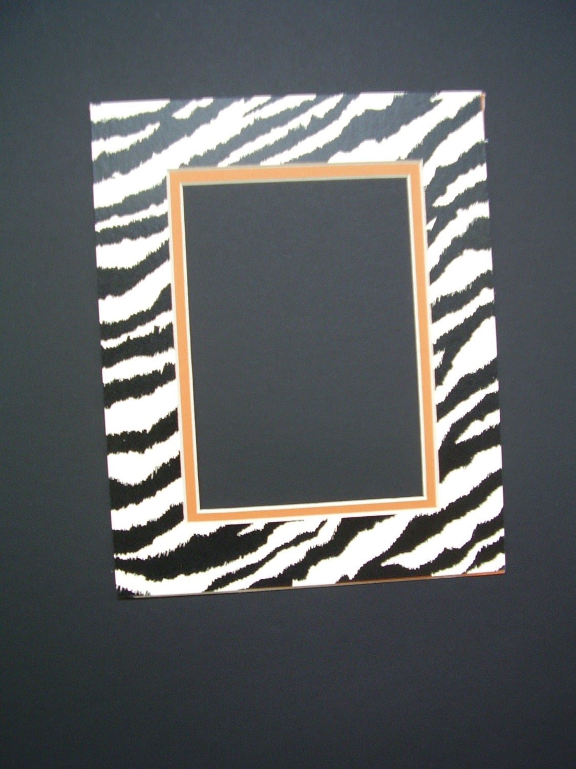 Picture Frame Mat Double Zebra Print Black and White with