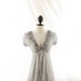 Winter Gray Shabby Chic Marie Antoinette Fae Mori Girl Romantic Kimono Elven Rosette Alice in Wonderland Grecian Puff Sleeve Chiffon Dress