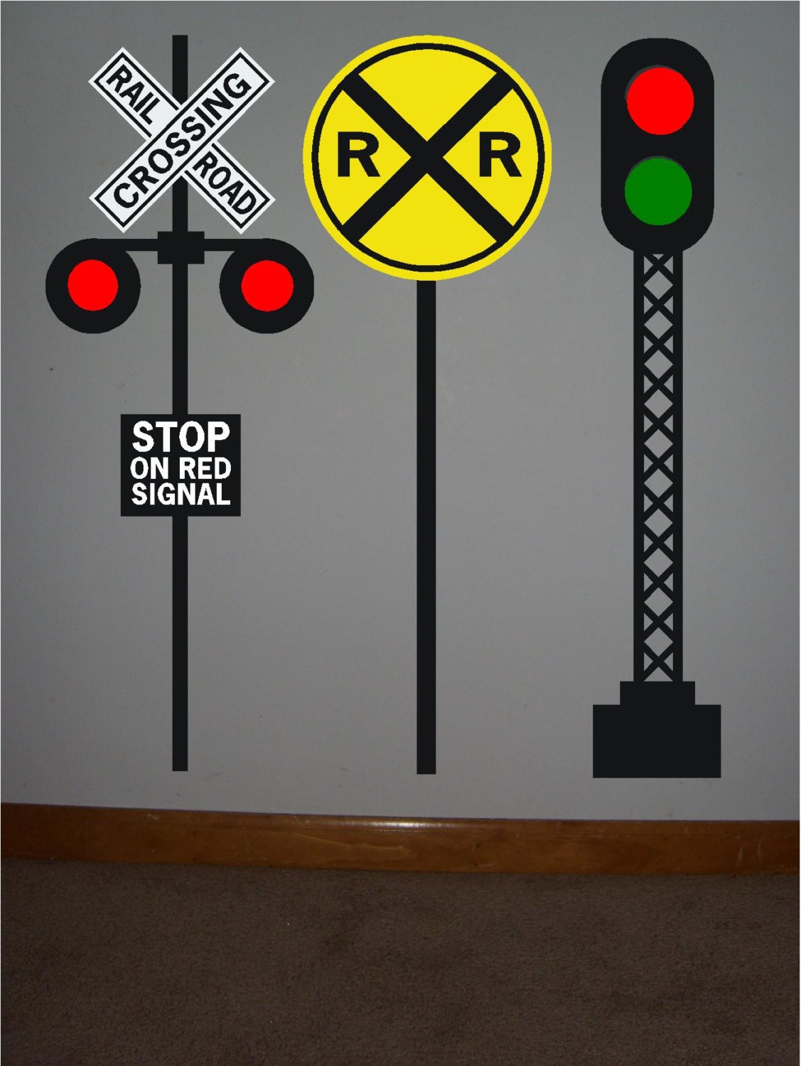 3 Railroad Crossing Signal Vinyl Signs One By Uniquevinyldesigns   Il Fullxfull.476943800 Hj7w 