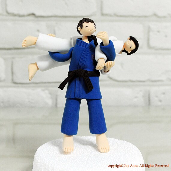 Jiu  jitsu  judo sports GI personalized wedding  cake  topper 