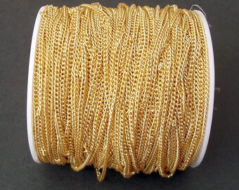Gold Electroplated Twist Curbe Chain Colored Chain-15 ft.
