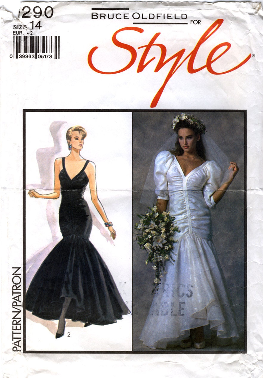 1980s Bruce Oldfield evening or wedding dress pattern - Style 1290