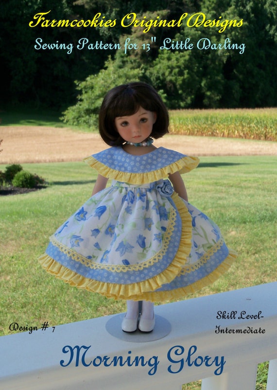 Printed Sewing Pattern / MORNING GLORY for Dianna Effner's 13" Little Darling Dolls