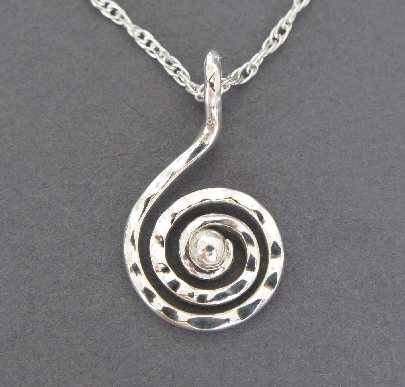 Sterling Silver Spiral Pendant Spiral Necklace Gift for Her