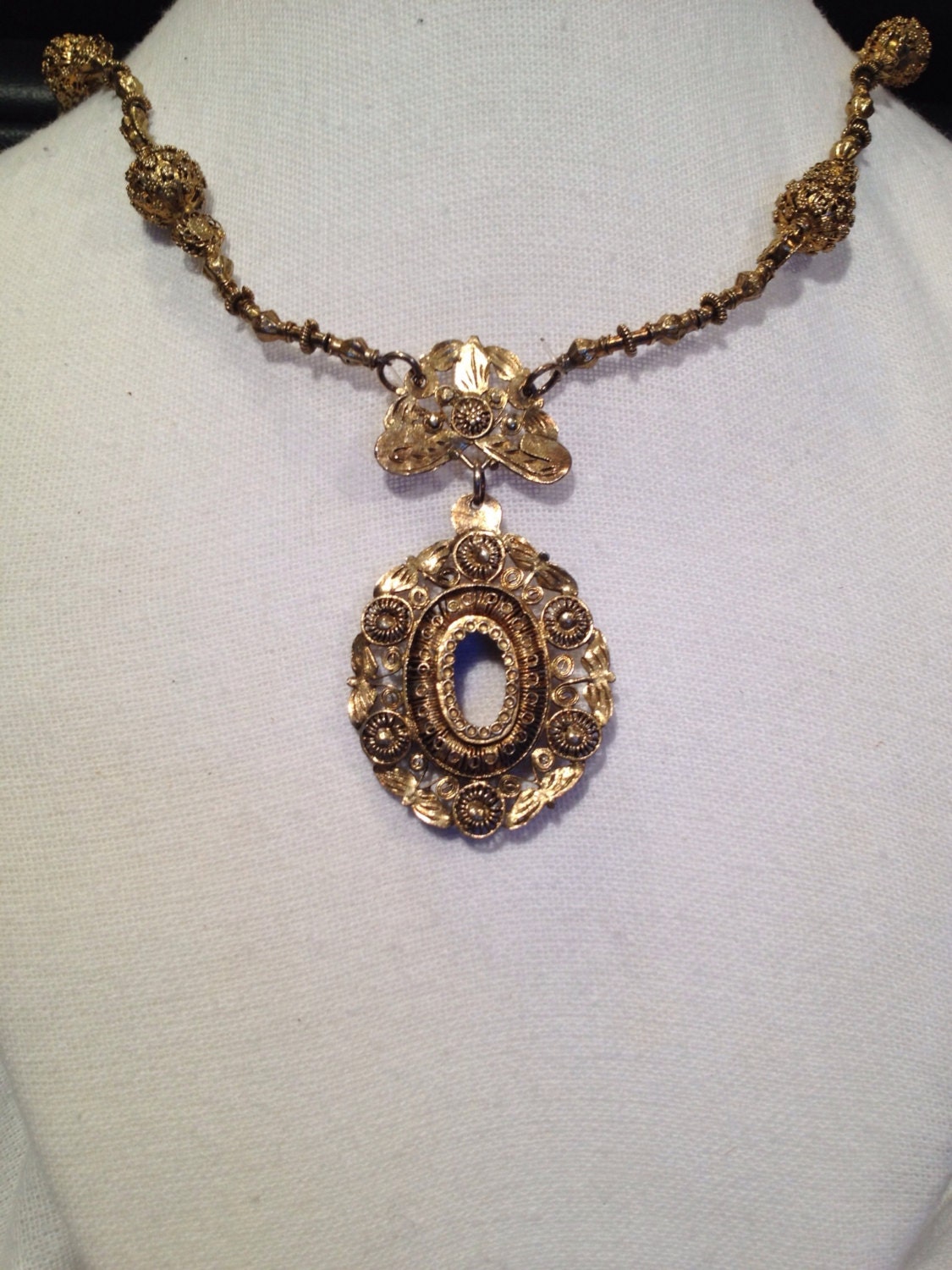 Antique Philippines Tambourine Necklace Rare Jewelry Reserved