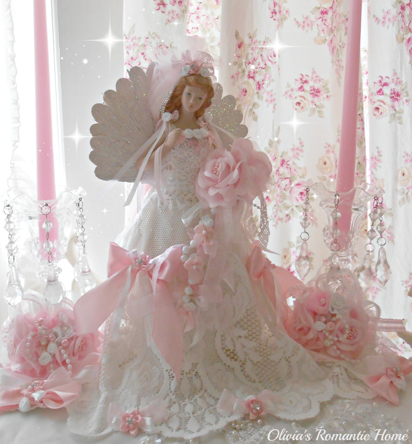 pink christmas angel christmas tree topper bridal lace angel pink christmas angel christmas tree topper bridal lace angel