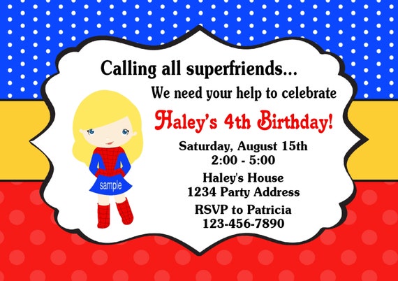 Spider Girl Invitations 10