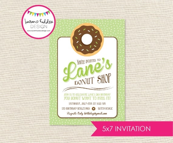 DIY, Donut Birthday Party INVITATION ONLY Il_570xn