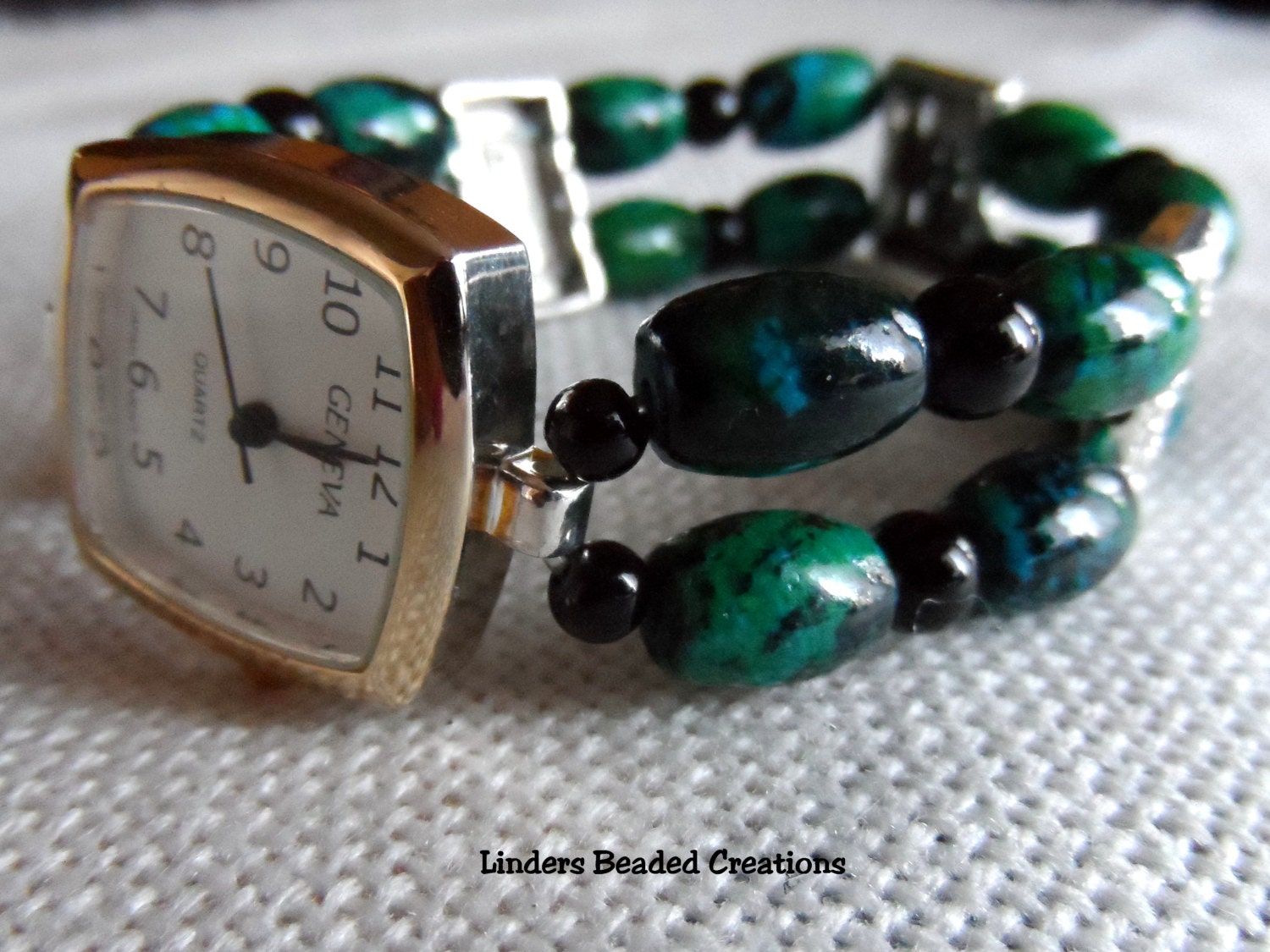 Beaded Stretch Watch Band 7 by LindersCreations on Etsy