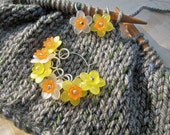 Stitch Markers, Daffodil and Narcissus, set of 6