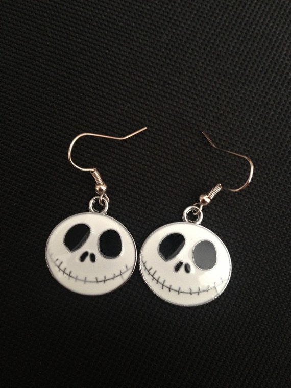 White Jack Skellington Earrings