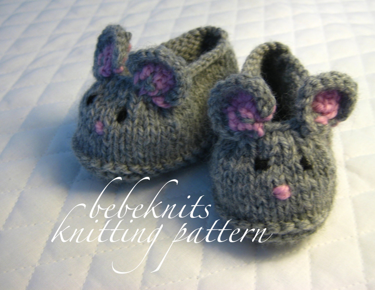 Bebeknits Little Mice Baby Slippers Knitting Pattern