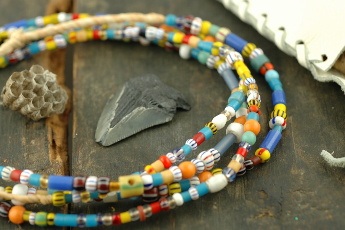 Colorful African Glass Christmas Beads / Bright by