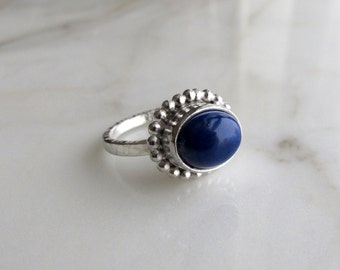 Lapis Lazuli Ring Sterling Silver Jewelry One of by PearlinaStudio
