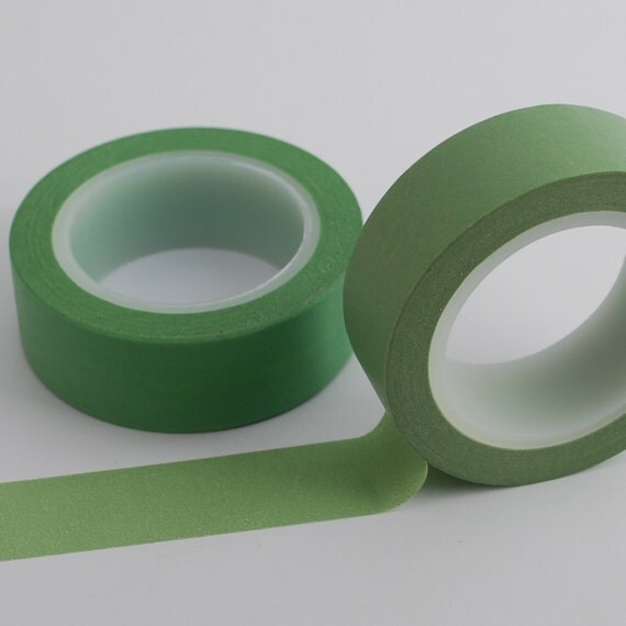 SALE! Washi Tape - Twin Pack - Pale Green and Spring Green - 2 Rolls of Solid Colour Japanese Masking Tape Il_570xn