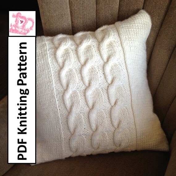 PDF KNITTING PATTERN Cable knit pillow cover knit pillow