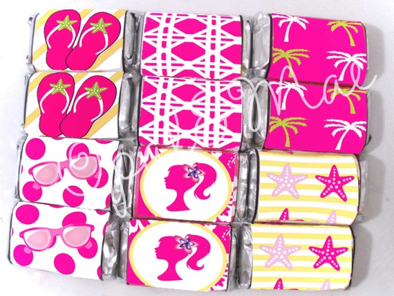 Instant download - PRINTABLE CANDY WRAPPER - Malibu Glamour Girl Birthday Il_570xn
