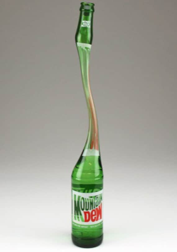 Vintage Mountain Dew Stretched Glass Bottle