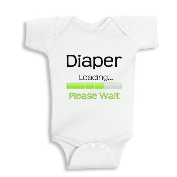 Download Diaper Loading please wait personalized funny baby bodysuit