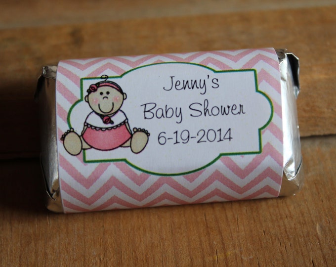 Chevron Mini Candy Bar wrappers for Baby Shower Favors
