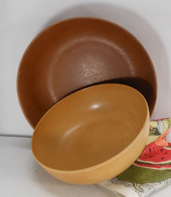 2 Large Ellingers Bowls Agatized Wood