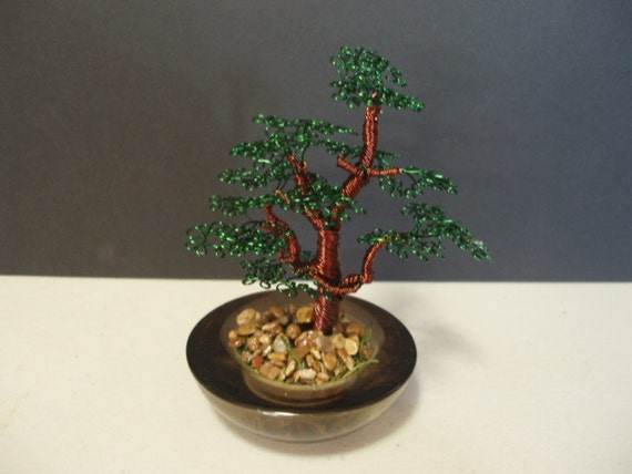 Items similar to Bonsai Wire Art Tree Sculpture 004 on Etsy