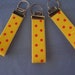 Key Fob, Wristlet- Yellow & Orange Polka Dot
