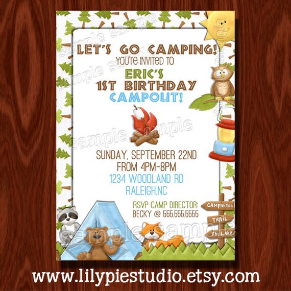 NEW - Camping Birthday Invitation PRINTABLE Digital File Il_570xn