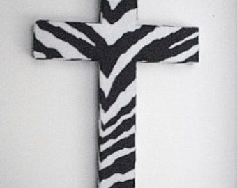 Animal Print Cheetah Wall Cross Handpainted Wood Cross W 