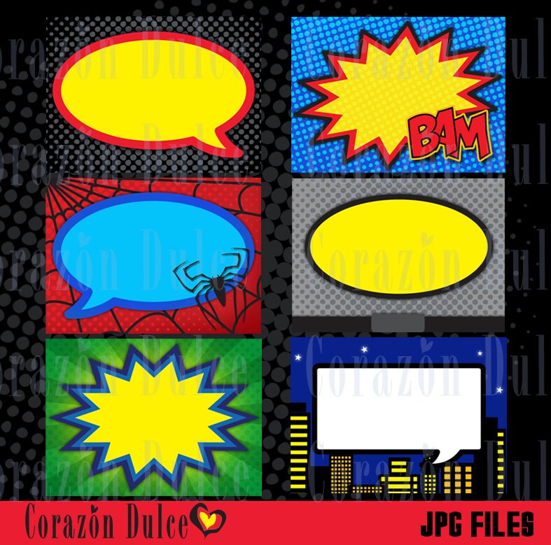 Super Heroes Printable Cards/tags book labels stickers kids