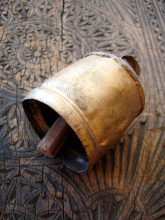 Indian tarnished brass large bell by HilarysBazaar on Etsy