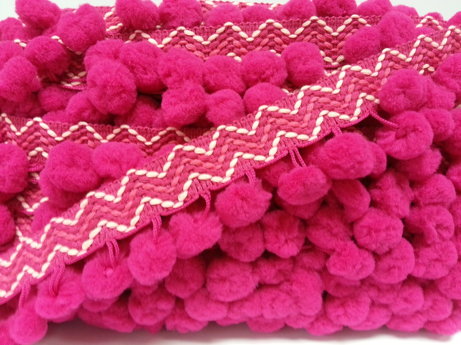 pink yard pom trim by the pom Stitch Trim by Extra ichimylove Pink Hot Pom Large Pom yards